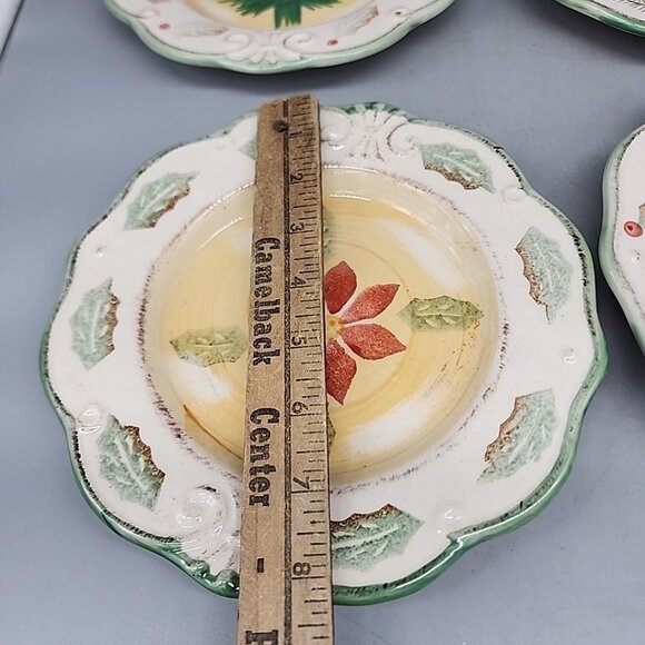 Set Of 4 Royal Norfolk Christmas Stoneware Dessert/Salad Plate  8.5" - Picture 7 of 7